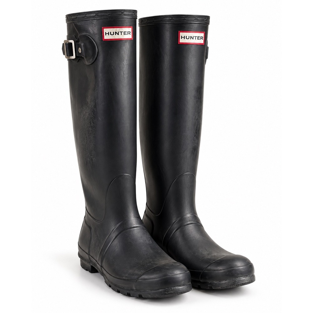Hunter Original Tall Black Rubber Waterproof Rain Boots Women's 8